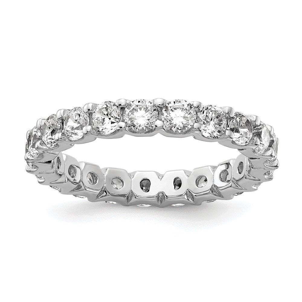 925 Sterling Silver Rhodium-plated 3mm CZ 23 Stone Eternity Band